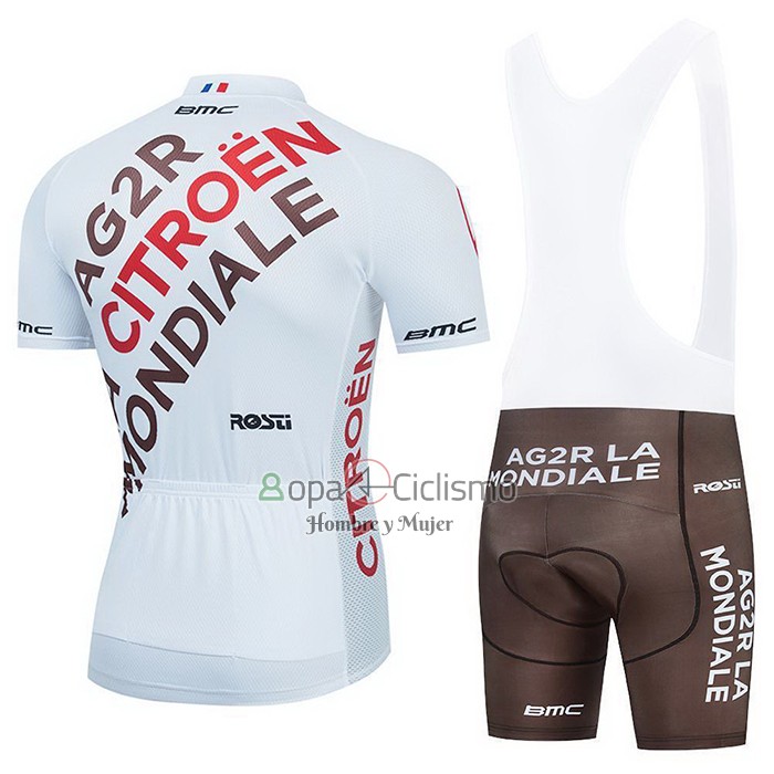 Ag2r Citroen Team Ropa Ciclismo Culotte Corto 2021 Mangas Cortas Brown AMarillo